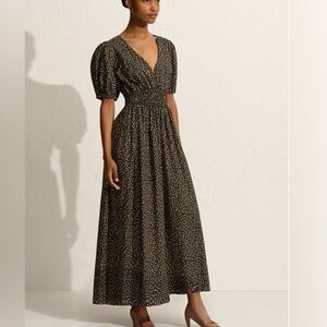 NWT MATTEAU Plunge Midi Dress Meadow 2